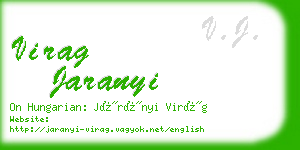 virag jaranyi business card